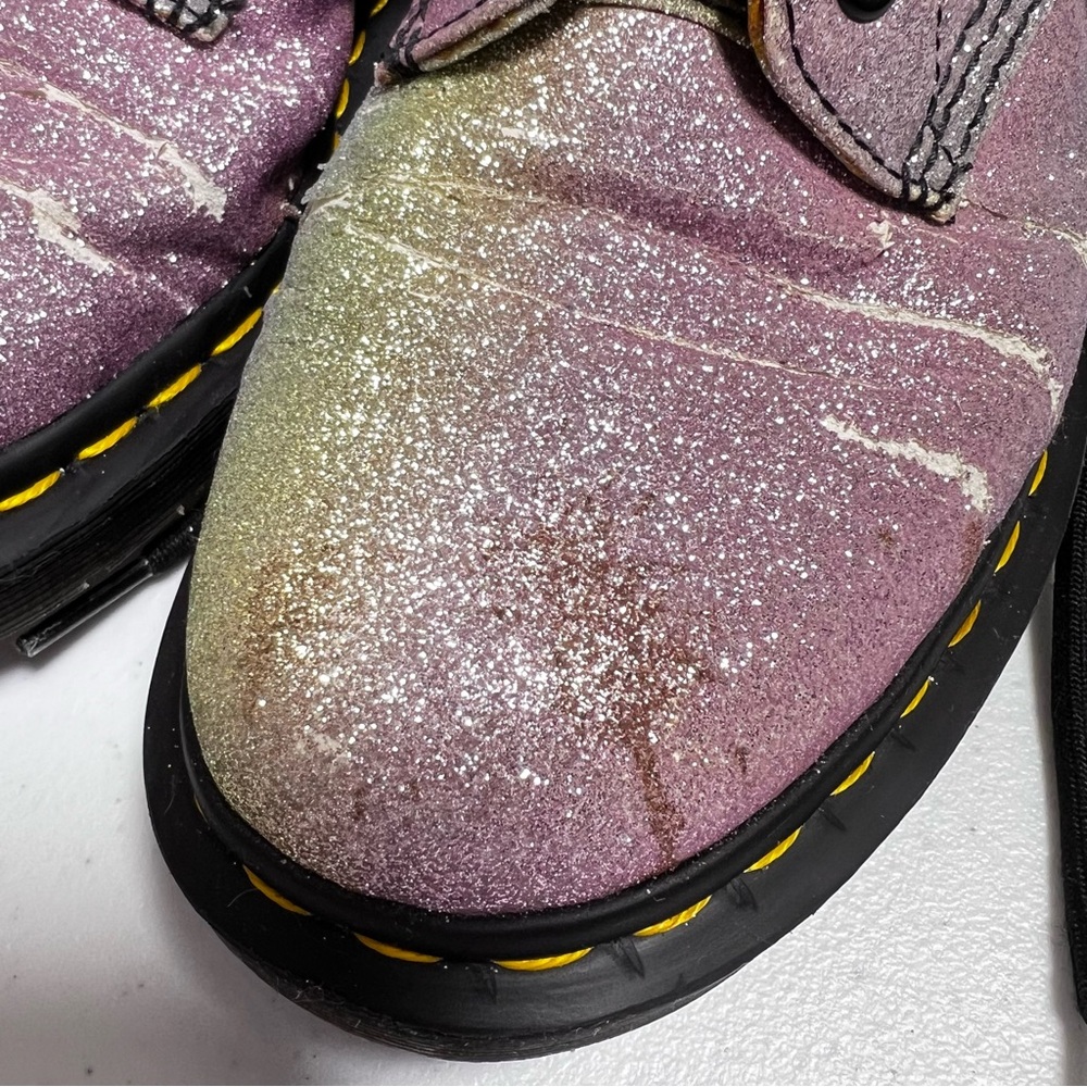 Doc Martens Pascal Rainbow Glitter Combat Boots S… - image 4